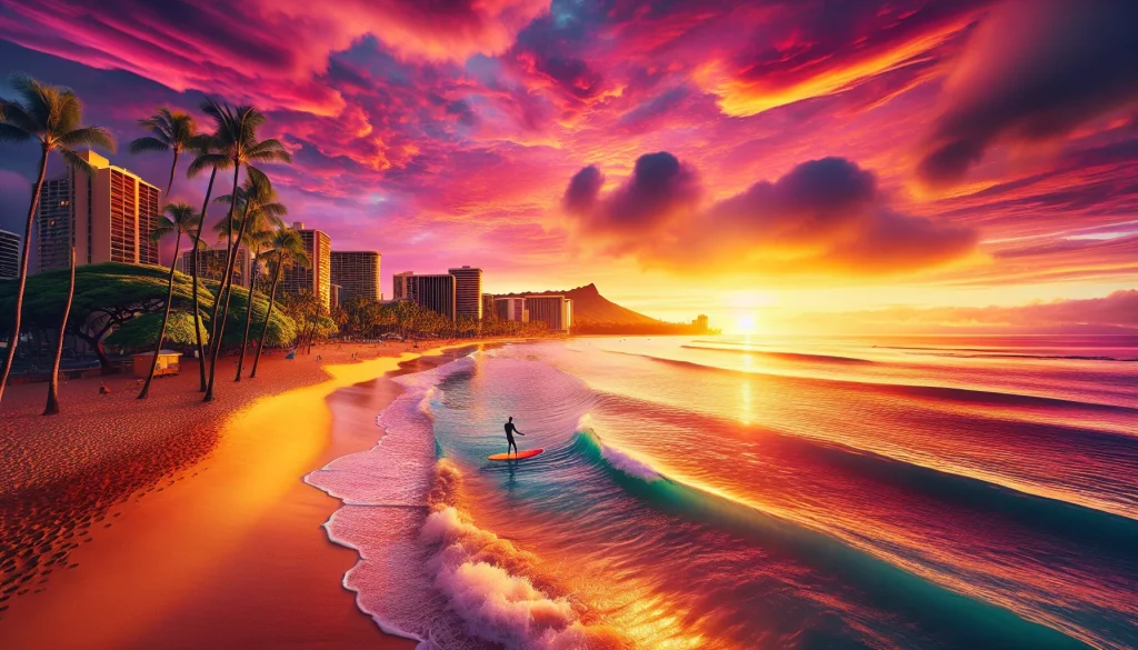 Surfen vor Oahu (Hawaii, USA)