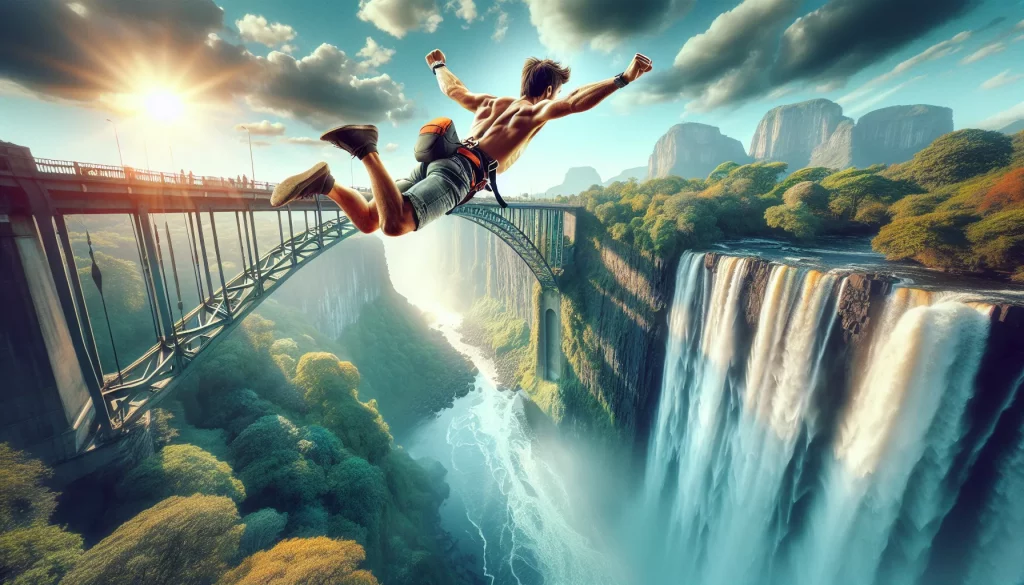 Bungee-Jumping von der Victoria Falls Brücke (Simbabwe/Zambia)