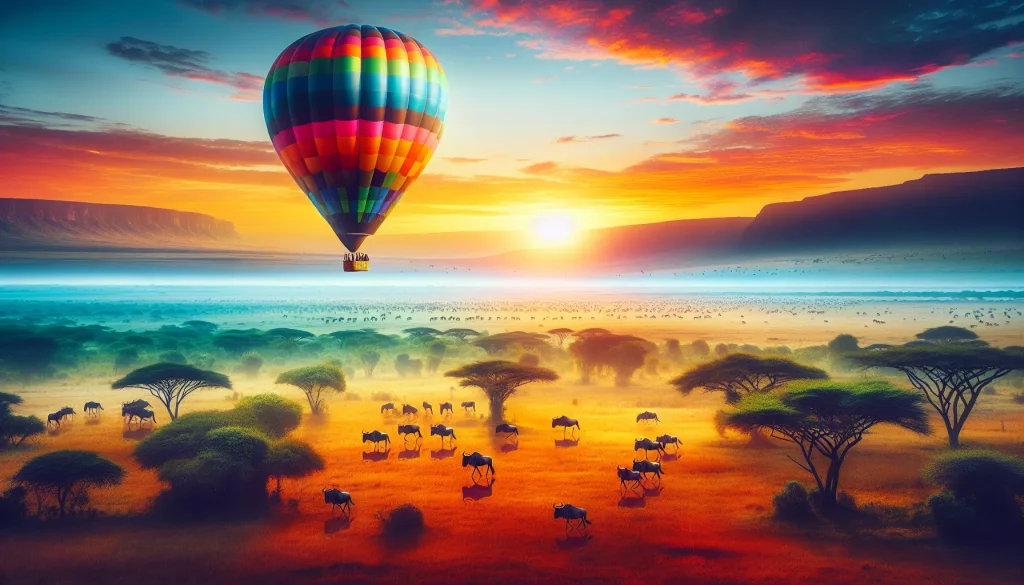 Heißluftballonfahrt über die Serengeti (Tansania)
