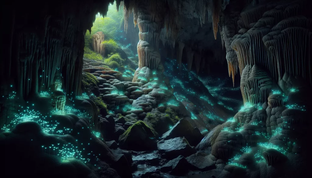 Höhlenforschung in der Waitomo Caves (Neuseeland)