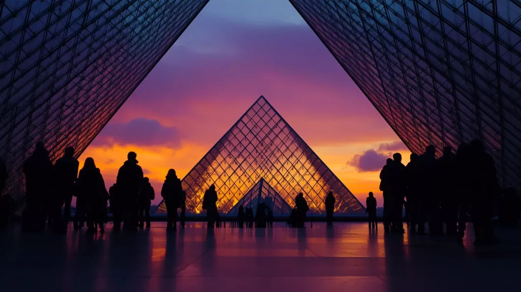 Louvre Pyramid in Paris, Frankreich