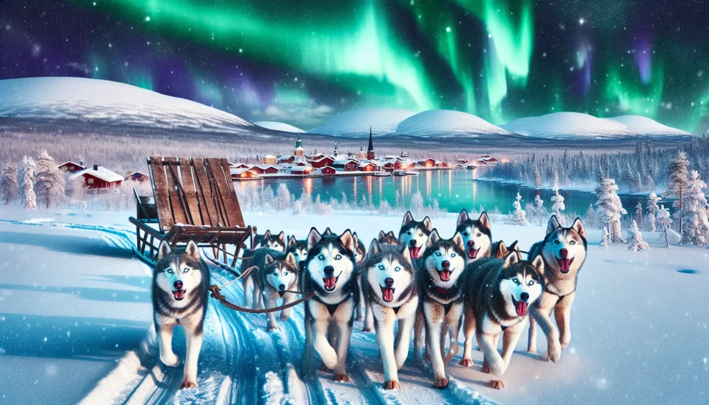 Schlittenhundefahren in Lappland (Finnland)