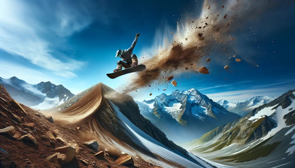 Mountainboarding in den Alpen (Frankreich)