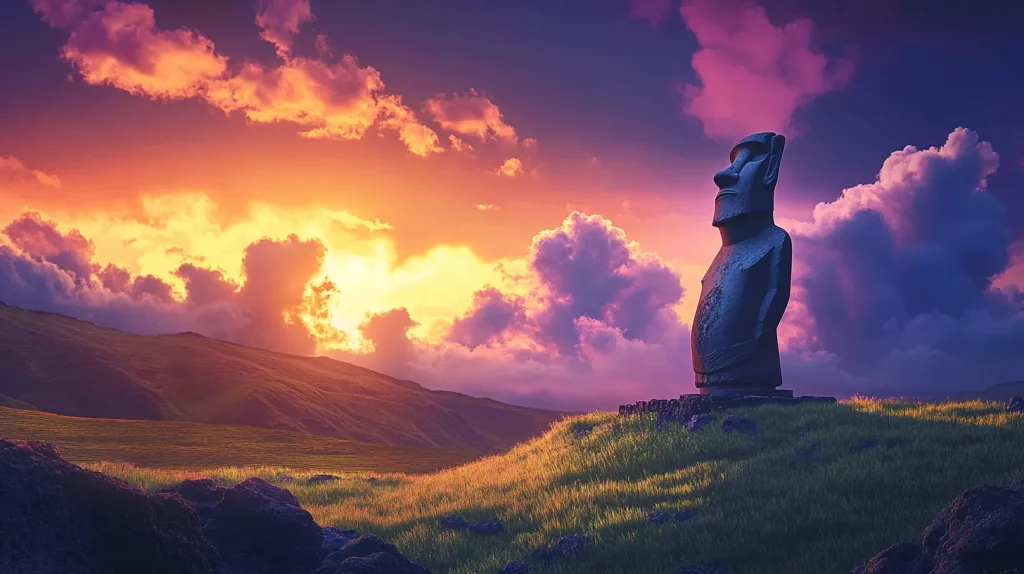 Moai Statues in Osterinsel, Chile