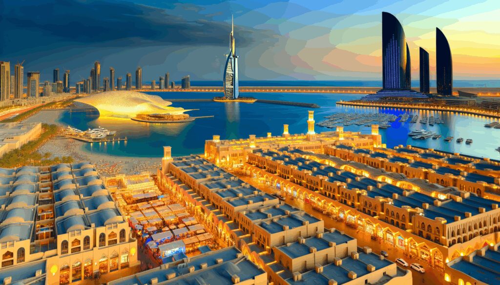 Entdecken Sie Dubai mit seiner beeindruckenden Architektur, vielfältigen Kultur und zahlreichen Erlebnissen. Besuchen Sie den Burj Khalifa, genießen Sie die Strände von Jumeirah und erleben Sie die kulinarische Vielfalt.