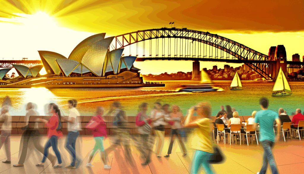 Entdecken Sie Sydney, Australiens pulsierende Metropole, mit ikonischen Sehenswürdigkeiten, kulturellen Highlights und kulinarischen Erlebnissen. Erfahren Sie mehr über Anreise, Fortbewegung und praktische Tipps.