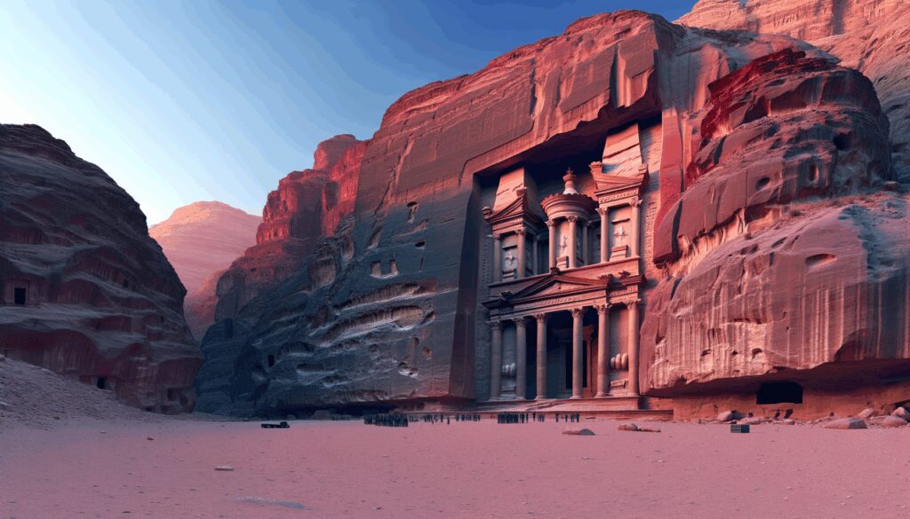 Erkunden Sie Petra, die antike Stadt der Nabataeer in Jordanien. Entdecken Sie die beeindruckende Architektur und die kulturelle Bedeutung dieses UNESCO-Weltkulturerbes.