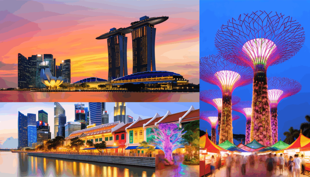 Entdecken Sie Singapur: Von Marina Bay Sands bis zu den Gardens by the Bay. Erleben Sie Kultur in Chinatown und Little India. Praktische Reisetipps inklusive.