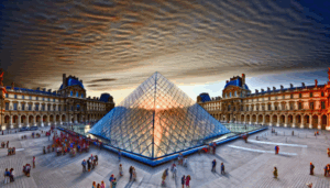 Erfahren Sie mehr über die Louvre-Pyramide in Paris, ein Meisterwerk moderner Architektur von I.M. Pei, und erhalten Sie praktische Besuchstipps.