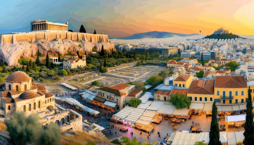 Entdecken Sie Athen mit seiner einzigartigen Verbindung aus antiker Geschichte und modernem Leben. Besuchen Sie die Akropolis, genießen Sie die kulinarische Vielfalt und erleben Sie griechische Kultur hautnah.